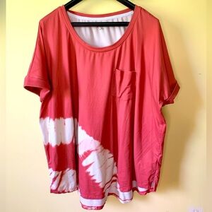 Very Comfy Top Orange and White Size 2X